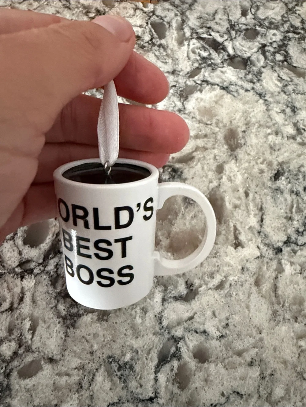 World's Best Boss White Mini Mug Keychain Ornament Dunder Mifflin